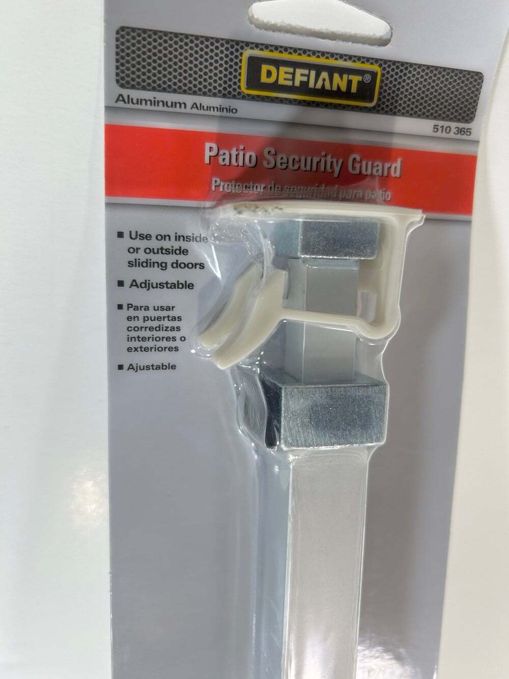 Defiant Adjustable Aluminum Patio Sliding Doors Security Guard Lock Brace NIP